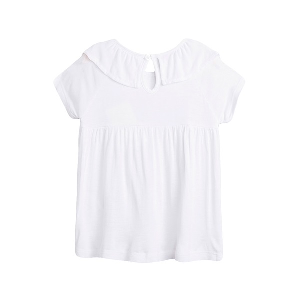 Imagen de Camiseta de niña en blanco con volante