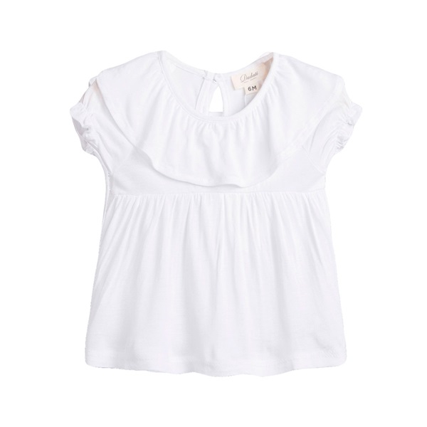 Imagen de Camiseta de bebé niña en blanco con volante