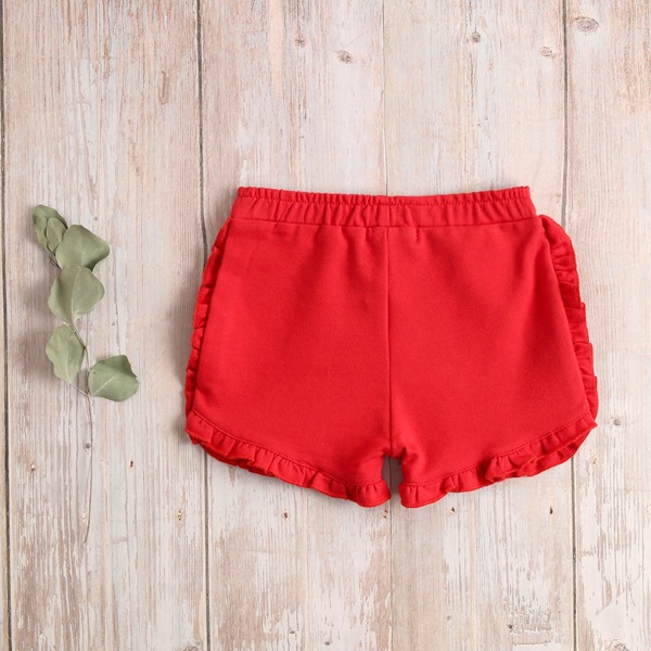 Imagen de Short bebé rojo algodón con volantitos 