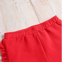 Imagen de Short niña rojo algodón con volantitos 