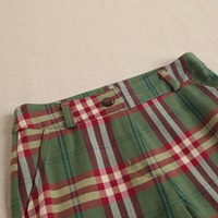 Imagen de Pantalón ancho de niña teen de cuadros verde-granate escoceses 