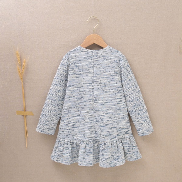 Imagen de Vestido de niña tejido tweed azul