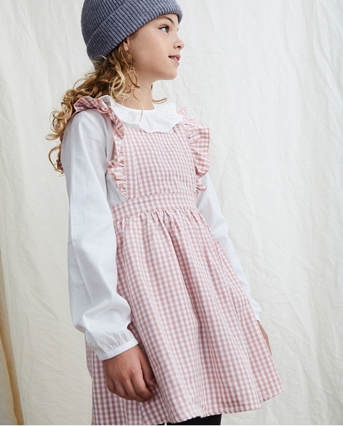 Imagen de Pichi de niña vichy rosa-blanco 