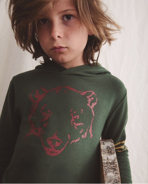 Imagen de Sudadera de niño con capucha estampado oso
