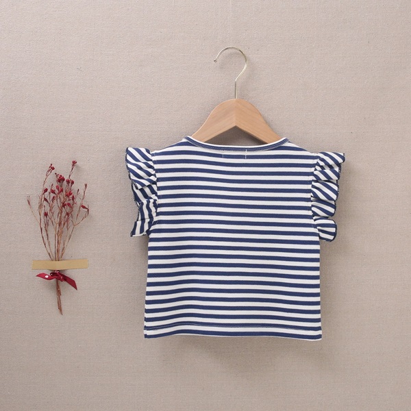 Imagen de Camiseta marinera de niña en rayas blancas y azul marino