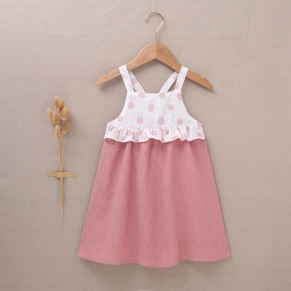 Imagen de Vestido de niña de color rosa estampado