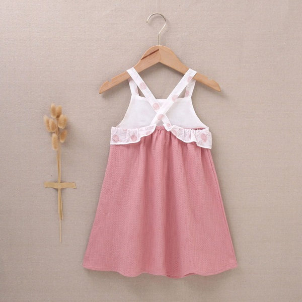 Imagen de Vestido de niña de color rosa estampado