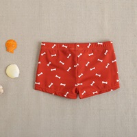 Imagen de Bañador bóxer de bebé niño en color rojo estampado y cordón elástico de color blanco