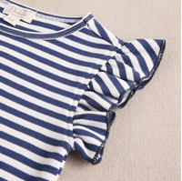Imagen de Camiseta marinera de niña en rayas blancas y azul marino