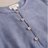 Imagen de Camisa de niño de manga larga en azul denim