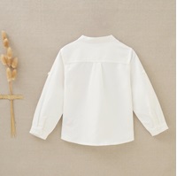 Imagen de Camisa cuello mao de bebé niño manga remangable blanca