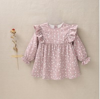 Imagen de Vestido de bebé niña estampado en color rosa y blanco 