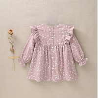 Imagen de Vestido de bebé niña estampado en color rosa y blanco 