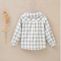 Imagen de Camisa de bebé niño de cuadros grises y blancos