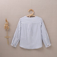 Imagen de Camisa de niño estampado cuadros vichy blanco y azul