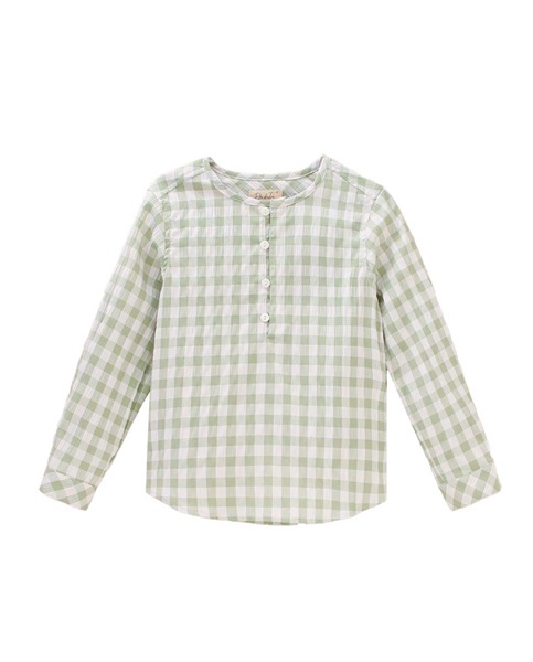 Imagen de Camisa de niño en cuadros verdes y blancos