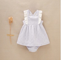 Imagen de Vestido de bebé niña lila con corazones
