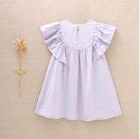 Imagen de Vestido de niña en lila con bordados blancos