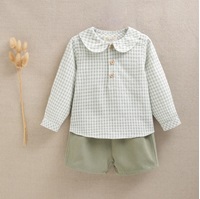 Imagen de Conjunto de bebé niño vichy verde