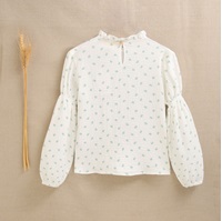 Imagen de Blusa teen blanca con estampado  de flores verdes