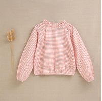 Imagen de Blusa teen vichy coral y blanco