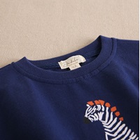 Imagen de Sudadera niño azul con estampado cebra