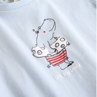 Imagen de Camiseta azul para bebé niño con dibujo hipopótamo