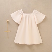 Imagen de Vestido de niña en gasa en color beige