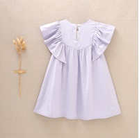 Imagen de Vestido de niña en lila con bordados blancos