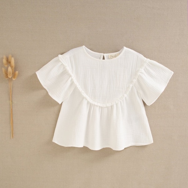 Imagen de Blusa de niña de bámbula blanca