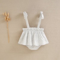 Imagen de Pichi de bebé niña con falda y braguita hojas grises