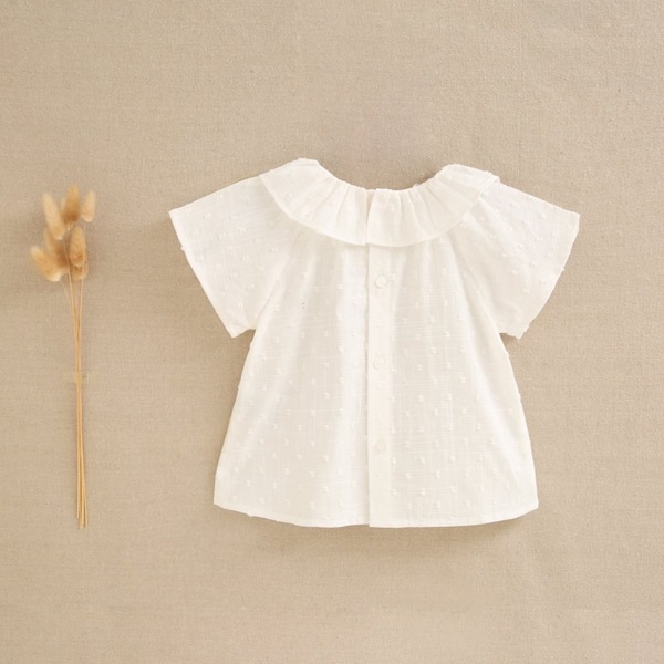 Imagen de Blusa de niña plumeti blanco