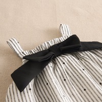Imagen de Vestido de bebé niña con braguita en rayas grises y topitos negros