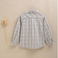 Imagen de Camisa de niño gris con cuadros rojo, granate y marrón