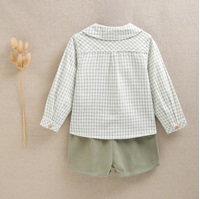 Imagen de Conjunto de bebé niño vichy verde