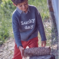 Imagen de Jersey de niño gris con bordado en blanco 