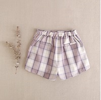 Imagen de Falda pantalón de niña de cuadros en morado y blanco