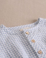 Imagen de Conjunto bebé niño camisa cuadros vichy azul claro y short