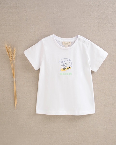 Imagen de Camiseta de bebé niño con dibujo frontal de ola Beach bum