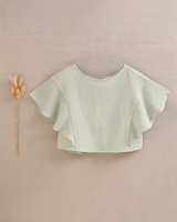 Imagen de Blusa de niña verde pastel con espalda cruzada abierta