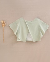 Imagen de Blusa de niña verde pastel con espalda cruzada abierta