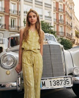 Imagen de Pantalón de niña estampado grietas blanco y pistacho