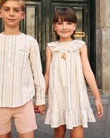 Imagen de Camisa de niño de rayas con cuello redondo