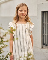 Imagen de Vestido de niña en rayas bicolor con lazo en espalda