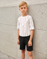 Imagen de Camisa de niño de rayas bicolor y cuello mao